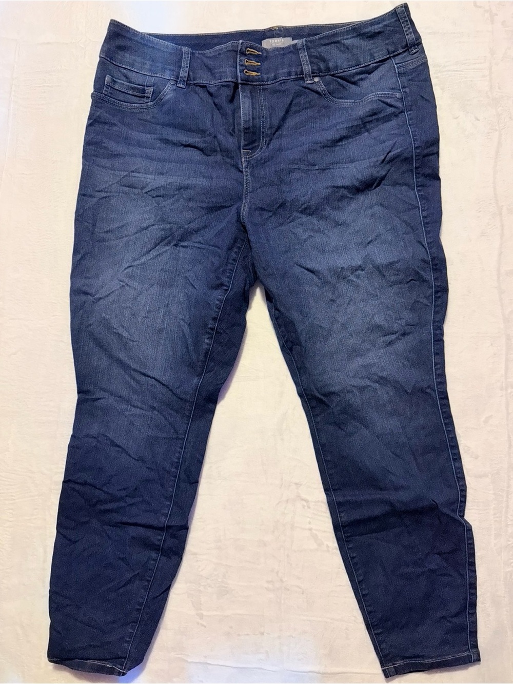 torrid Dark Blue Stretch Jeggings - High-Rise Look